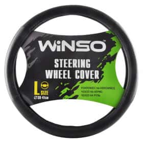 Чехол на руль Winso эко-кожа с перфорацией цвет черный с серыми вставками