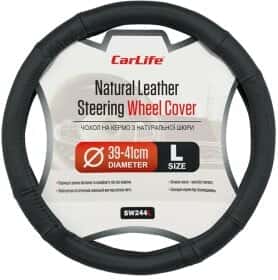 Чехол на руль Carlife SW244 кожа цвет черный