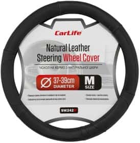 Чохол на кермо Carlife SW242 шкіра колір чорний