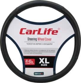 Чехол на руль Carlife SW113 искусственная кожа цвет черный с синей нитью Чехол на руль Carlife SW113 искусственная кожа цвет черный с синей нитью