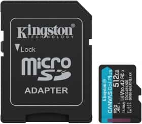 Карта пам’яті Kingston Canvas Go! Plus MicroSD 512 ГБ з SD-адаптером