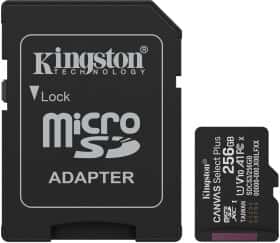 Карта пам’яті Kingston Canvas Select Plus MicroSD 256 ГБ з SD-адаптером Карта пам’яті Kingston Canvas Select Plus MicroSD 256 ГБ з SD-адаптером