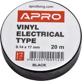 Ізоляційна стрічка Apro et20black чорна ПВХ 17 мм x 20 м