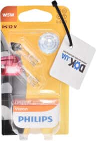 Автолампа Philips Vision W5W W2,1x9,5d 5 W прозрачная 12961B2