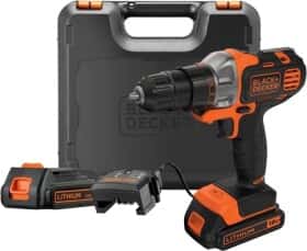Шуруповерт BLACK+DECKER аккумуляторный MT218KB (2 аккумулятора + ЗУ + насадки + чехол)
