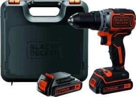 Шуруповерт BLACK+DECKER аккумуляторный BL186KB (2 аккумулятора + ЗУ + чехол)