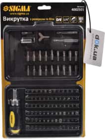 Отвертка реверсивная с набором бит Sigma 4002501