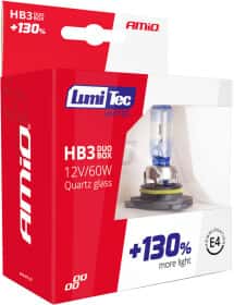 Автолампа Amio LumiTec Limited +130% HB3 P20d 60 W прозоро-блакитна 02103