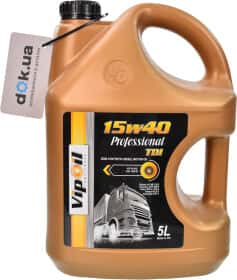 Моторна олива VIPOIL Professional TDI 15W-40 напівсинтетична Моторна олива VIPOIL Professional TDI 15W-40 напівсинтетична