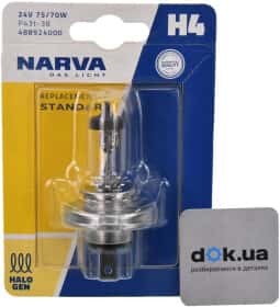 Автолампа Narva H4 P43t-38 70 W 75 W прозора 48892B1