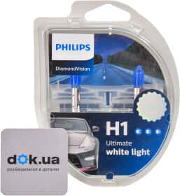 Автолампа Philips DiamondVision H1 P14,5s 55 W синя 12258DVS2