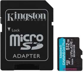 Карта пам’яті Kingston Canvas Go! Plus microSDXC 512 ГБ з SD-адаптером SDCG4/512GB