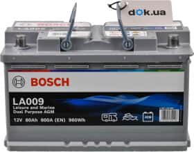 Тяговый аккумулятор Bosch Leisure and Marine Dual Purpose AGM LA009 0092LA0090 80 Ач 12 V
