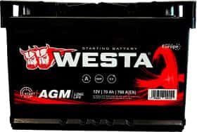 Акумулятор Westa 6 CT-70-R AGM Start Stop AGM70
