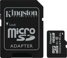 Карта пам’яті Kingston Industrial microSDHC 16 ГБ з SD-адаптером Карта пам’яті Kingston Industrial microSDHC 16 ГБ з SD-адаптером