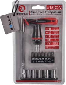 Викрутка реверсивна з набором бит Intertool VT1015