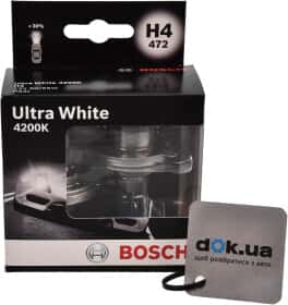 Автолампа Bosch Ultra White H4 P43t 55 W 60 W прозрачно-голубая 1987301181
