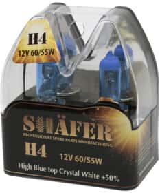 Автолампа Shafer High Blue top Crystal White +50% H4 P43t 55 W 60 W синя SL3004C