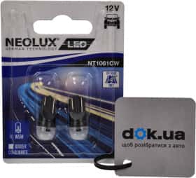 Автолампа Neolux® W5W W2,1x9,5d 0,5 W белая nt1061cw02b
