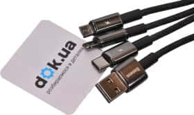 Кабель 3 в 1 Baseus USB - Apple Lightning - type-C - Micro USB Tungsten Gold One-for-three CAMLTWJ-01 1,5 м