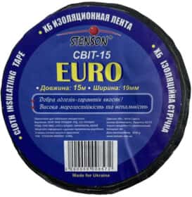 Ізоляційна стрічка STENSON CBIT-15 чорна тканина 19x15