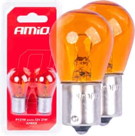 Автолампа Amio Amber PY21W BAU15s 21 W оранжевая 03352