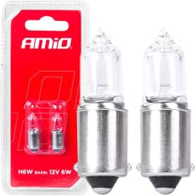 Автолампа Amio H6W BAX9s 6 W прозора 03355
