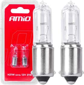 Автолампа Amio H21W BAY9s 21 W прозора 03357