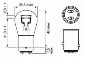 Автолампа Bosch Longlife Daytime P21/5W BAY15d 21 W 1987302282