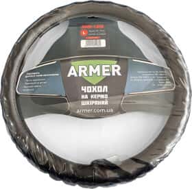 Чехол на руль Armer 01R кожа рельефный с 1 швом цвет черный