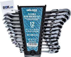 Набор ключей комбинированных трещоточных Molder MT57112 7-19 мм с шарниром 12 шт