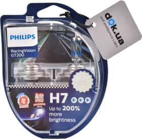 Автолампа Philips RacingVision GT200 H7 PX26d 55 W прозоро-блакитна 12972RGTS2