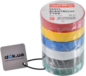 Набір ізоляційної стрічки Apro et25set ассорті ПВХ 6 шт