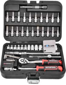 Набор торцевых головок и комплектующих Intertool Storm ET-8046 1/4" (46 пр.)