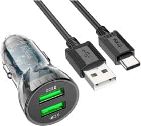 USB зарядка в авто Hoco Z47 Transparent Discovery Edition 6931474782250