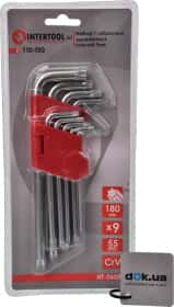 Набір ключів TORX Intertool HT0608 T10-T50 9 шт