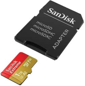 Карта памяти SanDisk Extreme microSDXC 1 ТБ с SD-адаптером Карта памяти SanDisk Extreme microSDXC 1 ТБ с SD-адаптером
