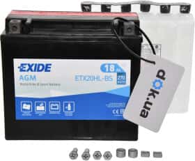 Акумулятор Exide 6 CT-18-R AGM ETX20HL-BS