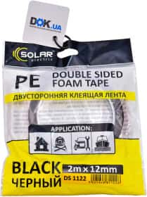 Двухсторонний скотч Solar DS1122 на полиэтиленовой основе 12 мм x 2 м