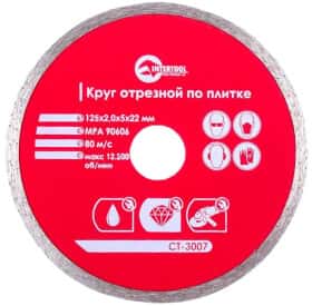 Круг отрезной Intertool CT-3007 125 мм