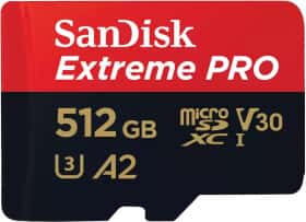 Карта памяти SanDisk Extreme PRO microSDXC 512 ГБ с SD-адаптером Карта памяти SanDisk Extreme PRO microSDXC 512 ГБ с SD-адаптером