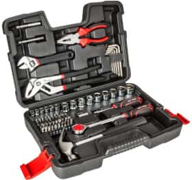 Набор бит и торцевых головок с держателем и трещоткой Top Tools 38D510 65 шт.