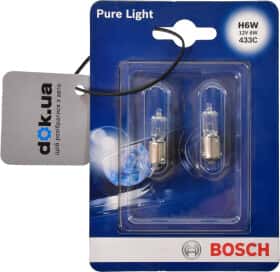 Автолампа Bosch Pure Light H6W BAX9s 6 W прозора 1987301035