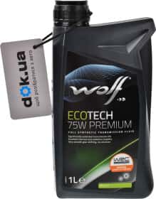 Трансмиссионное масло Wolf EcoTech Premium GL-4+ 75W синтетическое Трансмиссионное масло Wolf EcoTech Premium GL-4+ 75W синтетическое