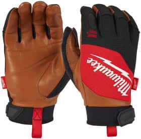 Рукавички робочі Milwaukee Hybrid Leather синтетичні з шкіряними вставками чорні