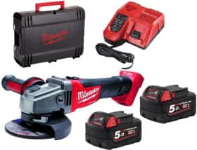 Болгарка аккумуляторная Milwaukee M18 FUEL FSAG125XB-502X (2 аккумулятора + ЗУ + чехол) 125 мм