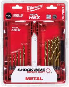 Набор сверл Milwaukee спиральных по металлу Shockwave 48894759 3-10 мм 10 шт.