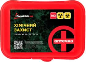 Аптечка первой помощи Poputchik "Химическая защита" жесткий 02-072-П