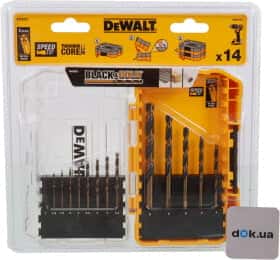 Набор сверл DeWALT спиральных по металлу Black&Gold DT70727 1-8 мм 14 шт.