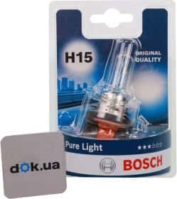 Автолампа Bosch Pure Light H15 PGJ23T-1 55 W прозора 1987301099